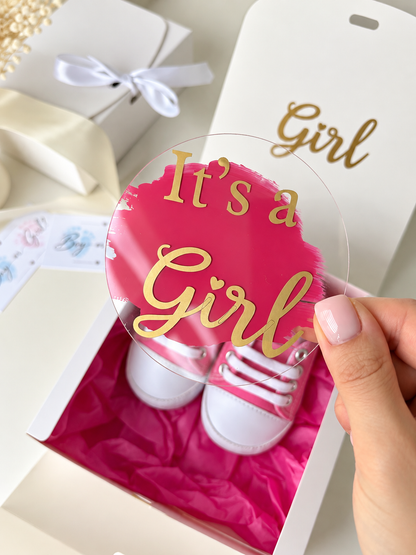 “It’s a Girl” Shoe Gift Box with Acrylic Sign