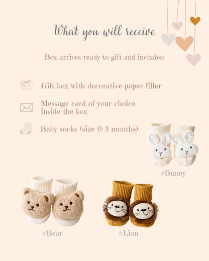 Pregnancy Announcement Gift Box for Grandparents – Bunny Socks Gift Box