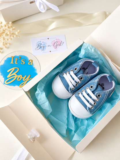 “It’s a Boy” Shoe Gift Box with Acrylic Sign
