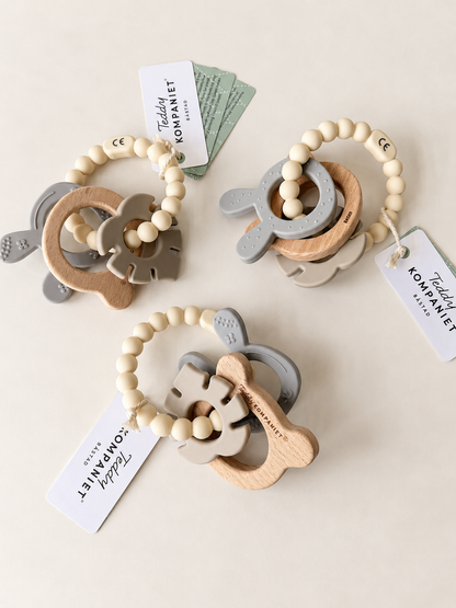 Teething Ring in Silicone & Wood