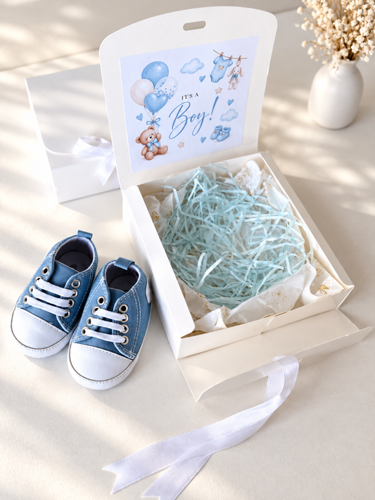 “It’s a Boy” Shoe Gift Box with Card