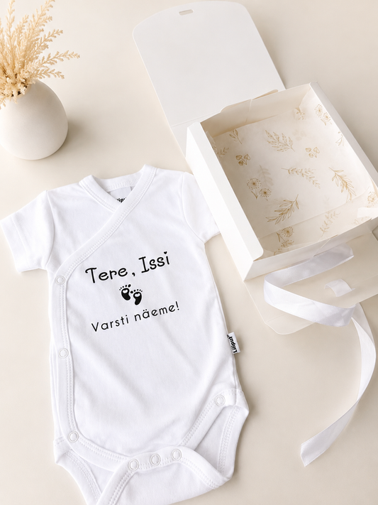 White Baby Bodysuit - Tere, Issi + Gift Box