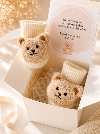 Pregnancy Announcement Gift Box for Grandparents – Bear Socks Gift Box
