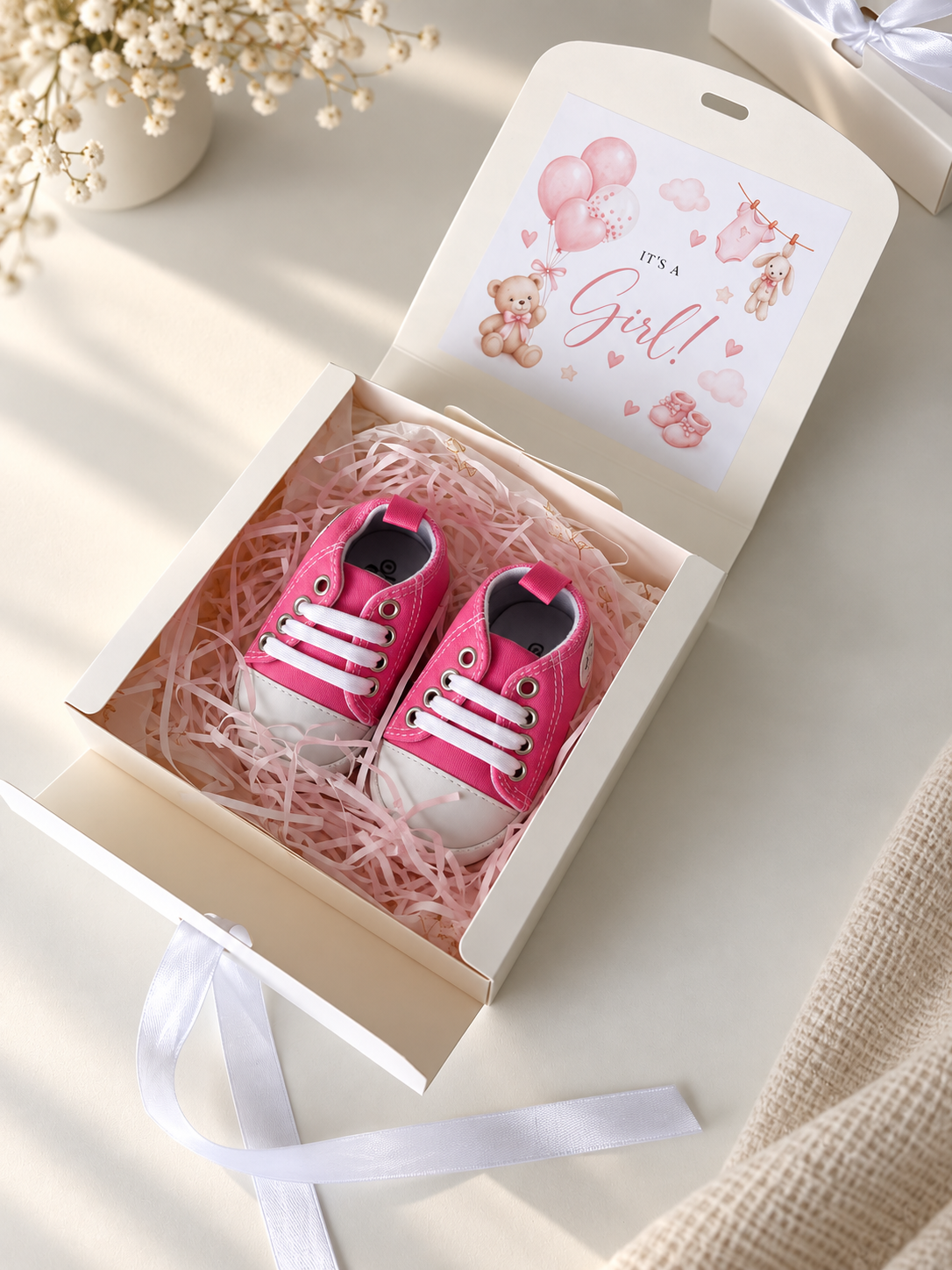 “It’s a Girl” Shoe Gift Box with Card