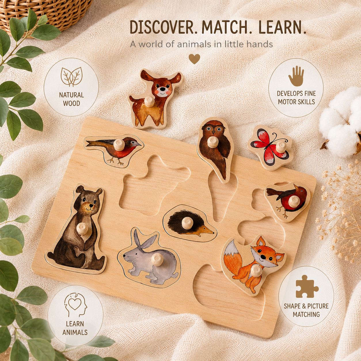 Wooden Forest Animals Puzzle